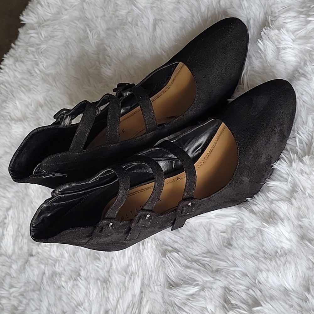 Metaphor Ankle Boots, Heeled Black Strappy Size Womens 10 - Picture 4 of 8